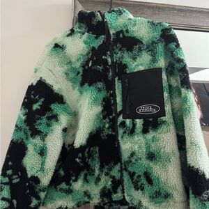 H&M Mint and Charcoal Fleece Jacket